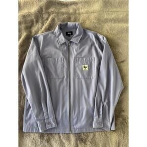 Stussy Men's Light Purple Zip-Up Jacket Size Large